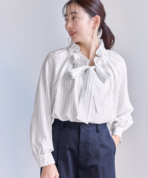 ROPE' PICNIC（ロペピクニック）の「ネックコンシャスデザインシャツ/イージーケア（シャツ/ブラウス・レディース・ホワイト/ホワイト系その他2/サックスブルー/クリーム・FREE）」の15枚目の写真