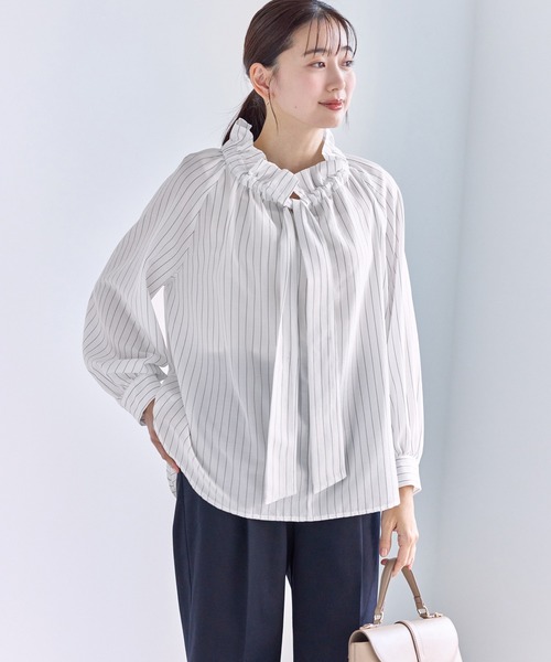 ROPE' PICNIC（ロペピクニック）の「ネックコンシャスデザインシャツ/イージーケア（シャツ/ブラウス・レディース・ホワイト/ホワイト系その他2/サックスブルー/クリーム・FREE）」の17枚目の写真