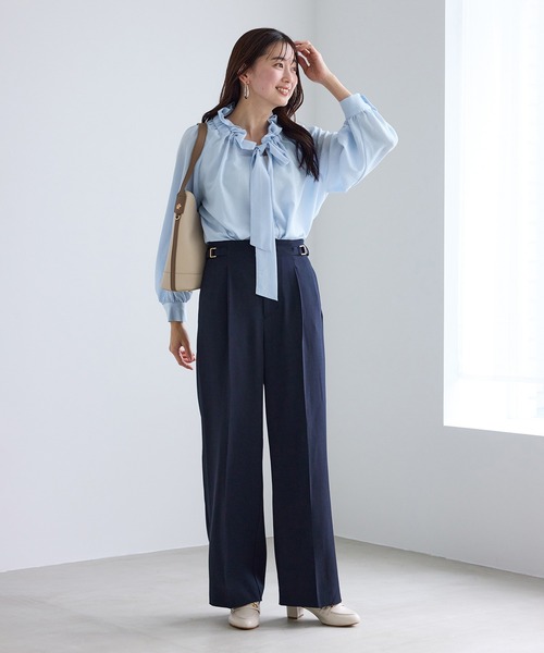 ROPE' PICNIC（ロペピクニック）の「ネックコンシャスデザインシャツ（シャツ/ブラウス・レディース・ホワイト/クリーム/ホワイト系その他2/サックスブルー・FREE）」の13枚目の写真