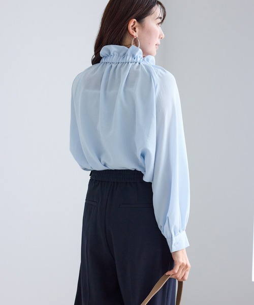 ROPE' PICNIC（ロペピクニック）の「ネックコンシャスデザインシャツ（シャツ/ブラウス・レディース・ホワイト/クリーム/ホワイト系その他2/サックスブルー・FREE）」の16枚目の写真