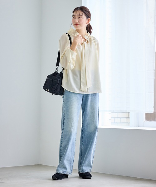 ROPE' PICNIC（ロペピクニック）の「ネックコンシャスデザインシャツ（シャツ/ブラウス・レディース・ホワイト/クリーム/ホワイト系その他2/サックスブルー・FREE）」の17枚目の写真