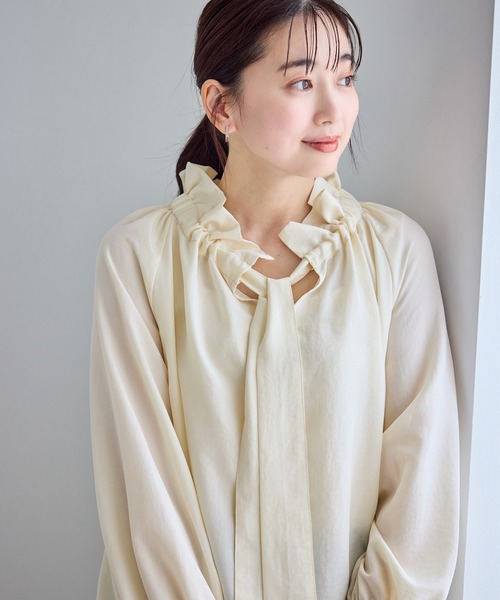 ROPE' PICNIC（ロペピクニック）の「ネックコンシャスデザインシャツ（シャツ/ブラウス・レディース・ホワイト/クリーム/ホワイト系その他2/サックスブルー・FREE）」の20枚目の写真