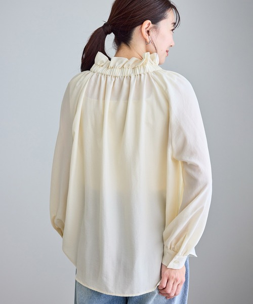 ROPE' PICNIC（ロペピクニック）の「ネックコンシャスデザインシャツ（シャツ/ブラウス・レディース・ホワイト/クリーム/ホワイト系その他2/サックスブルー・FREE）」の22枚目の写真