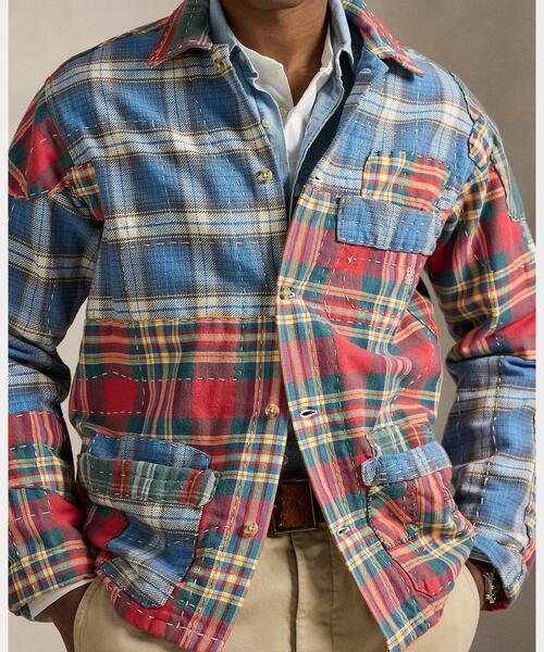 パッチワーク チェック フランネル オーバーシャツ（シャツ/ブラウス