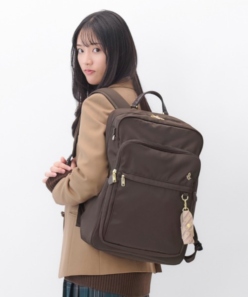 Jewelna Rose(ジュエルナローズ)の「通学リュック B4/15.6インチPC収納 68913(バックパック/リュック・レディース・ブラウン/グレー/ブラック・FREE)」の3枚目の写真