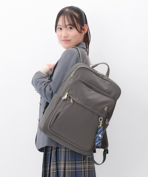 Jewelna Rose(ジュエルナローズ)の「通学リュック B4/15.6インチPC収納 68913(バックパック/リュック・レディース・ブラウン/グレー/ブラック・FREE)」の2枚目の写真