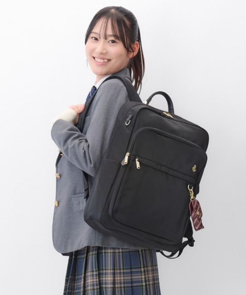 Jewelna Rose(ジュエルナローズ)の「通学リュック B4/15.6インチPC収納 68913(バックパック/リュック・レディース・ブラウン/グレー/ブラック・FREE)」の1枚目の写真