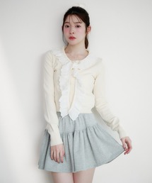 fupel（フぺル）の「cotton lace frill tie knit tops / コットンレースフリルタイニットトップス（ニット/セーター）」