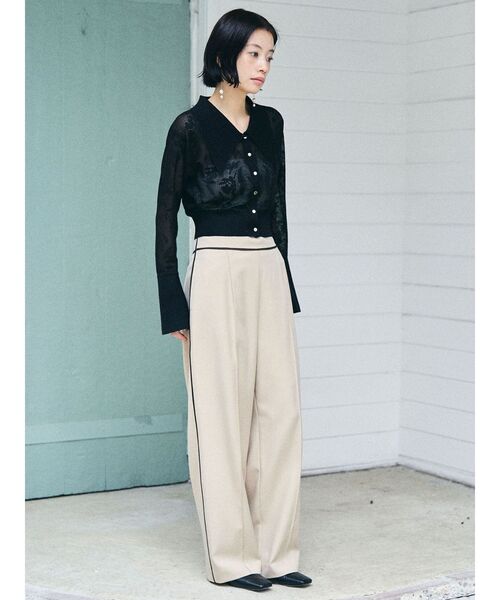 LAGUNAMOON（ラグナムーン）の「バイカラーパイピングパンツ（その他パンツ・レディース・ブラウン/ベージュ・MEDIUM/SMALL）」の2枚目の写真