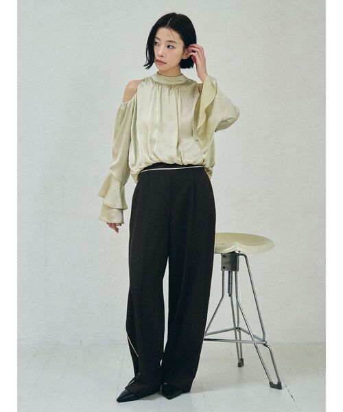 LAGUNAMOON（ラグナムーン）の「バイカラーパイピングパンツ（その他パンツ・レディース・ブラウン/ベージュ・MEDIUM/SMALL）」の5枚目の写真