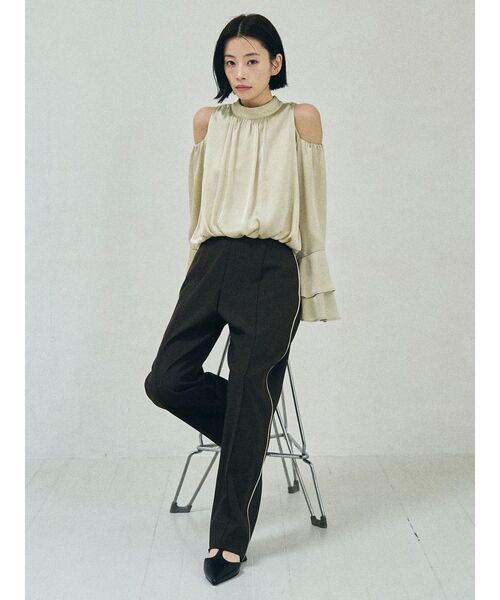 LAGUNAMOON（ラグナムーン）の「バイカラーパイピングパンツ（その他パンツ・レディース・ブラウン/ベージュ・MEDIUM/SMALL）」の7枚目の写真