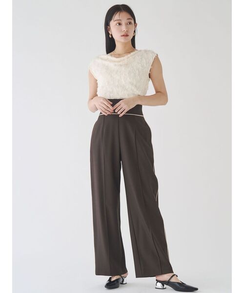 LAGUNAMOON（ラグナムーン）の「バイカラーパイピングパンツ（その他パンツ・レディース・ブラウン/ベージュ・MEDIUM/SMALL）」の12枚目の写真