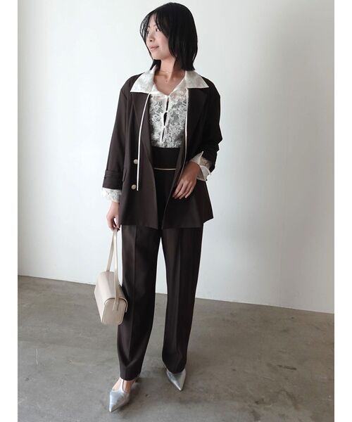 LAGUNAMOON（ラグナムーン）の「バイカラーパイピングパンツ（その他パンツ・レディース・ブラウン/ベージュ・MEDIUM/SMALL）」の22枚目の写真