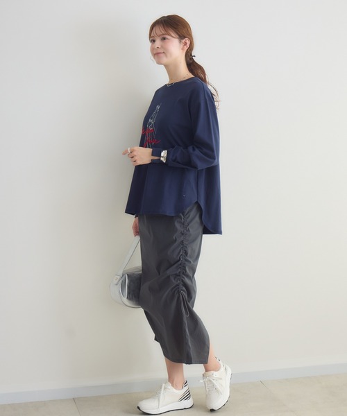 KATHARINE ROSS（キャサリンロス）の「【KATHARINE ROSS】サイドドロストゆったりタイトスカート（スカート・レディース・ブラック/チャコールグレー・FREE）」の22枚目の写真