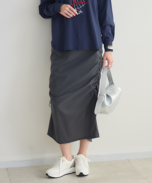 KATHARINE ROSS（キャサリンロス）の「【KATHARINE ROSS】サイドドロストゆったりタイトスカート（スカート・レディース・ブラック/チャコールグレー・FREE）」の14枚目の写真