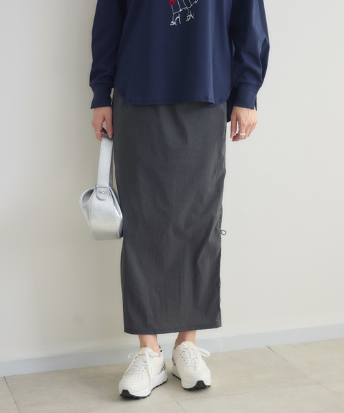 KATHARINE ROSS（キャサリンロス）の「【KATHARINE ROSS】サイドドロストゆったりタイトスカート（スカート・レディース・ブラック/チャコールグレー・FREE）」の21枚目の写真