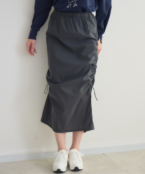 KATHARINE ROSS（キャサリンロス）の「【KATHARINE ROSS】サイドドロストゆったりタイトスカート（スカート・レディース・ブラック/チャコールグレー・FREE）」の13枚目の写真