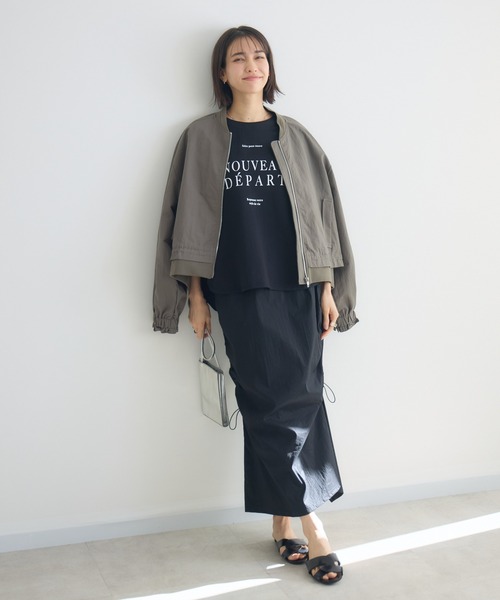 KATHARINE ROSS（キャサリンロス）の「【KATHARINE ROSS】サイドドロストゆったりタイトスカート（スカート・レディース・ブラック/チャコールグレー・FREE）」の7枚目の写真