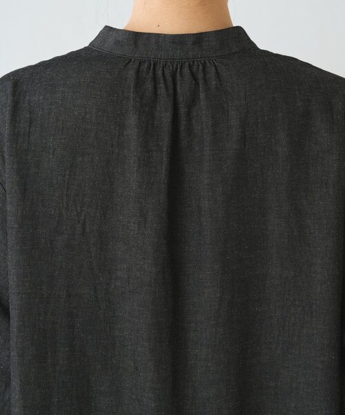 Jena espace merveilleux（ジェナ　エスパスメルヴェイユ）の「【体系カバー◎/デニム風】コットンリネンカーブワンピース（ワンピース・レディース・ブラック/ブルー・FREE）」の15枚目の写真