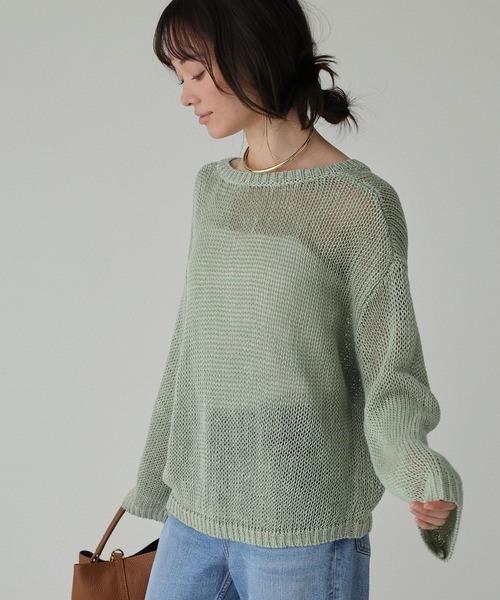 BABYLONE（バビロン）の「2WAYリネンプルオーバー（ニット/セーター・レディース・チャコール/ベージュ/オフホワイト/セージグリーン・フリー）」の7枚目の写真