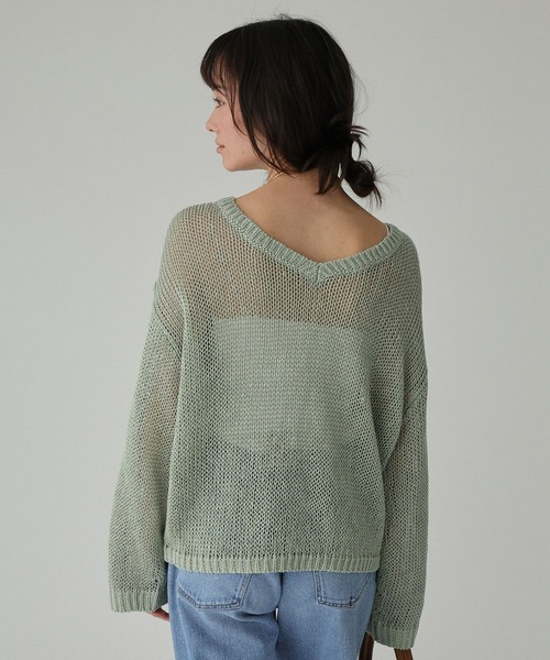 BABYLONE（バビロン）の「2WAYリネンプルオーバー（ニット/セーター・レディース・チャコール/ベージュ/オフホワイト/セージグリーン・フリー）」の8枚目の写真