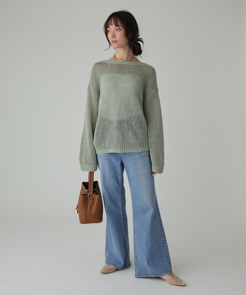 BABYLONE（バビロン）の「2WAYリネンプルオーバー（ニット/セーター・レディース・チャコール/ベージュ/オフホワイト/セージグリーン・フリー）」の9枚目の写真