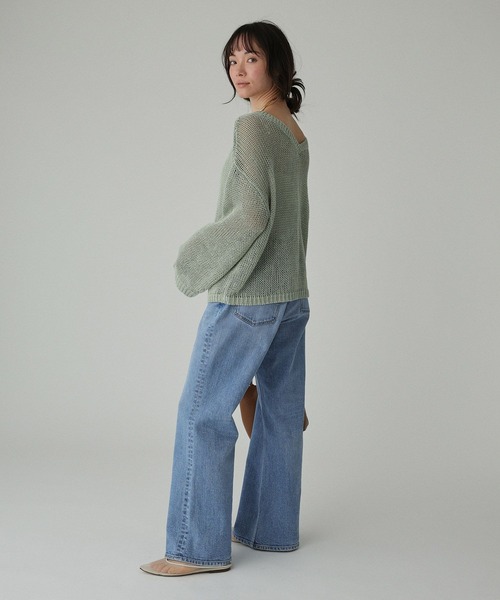 BABYLONE（バビロン）の「2WAYリネンプルオーバー（ニット/セーター・レディース・チャコール/ベージュ/オフホワイト/セージグリーン・フリー）」の10枚目の写真