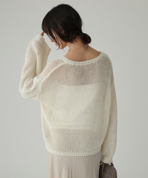 BABYLONE（バビロン）の「2WAYリネンプルオーバー（ニット/セーター・レディース・チャコール/ベージュ/オフホワイト/セージグリーン・フリー）」の15枚目の写真