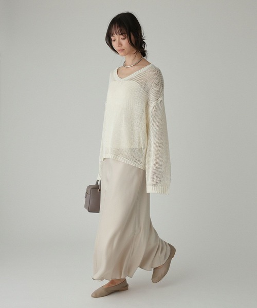 BABYLONE（バビロン）の「2WAYリネンプルオーバー（ニット/セーター・レディース・チャコール/ベージュ/オフホワイト/セージグリーン・フリー）」の16枚目の写真