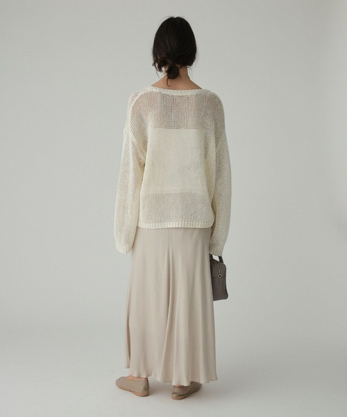 BABYLONE（バビロン）の「2WAYリネンプルオーバー（ニット/セーター・レディース・チャコール/ベージュ/オフホワイト/セージグリーン・フリー）」の19枚目の写真