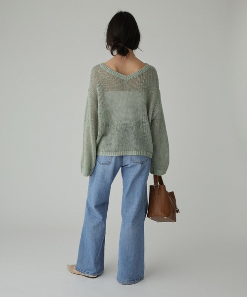 BABYLONE（バビロン）の「2WAYリネンプルオーバー（ニット/セーター・レディース・チャコール/ベージュ/オフホワイト/セージグリーン・フリー）」の11枚目の写真