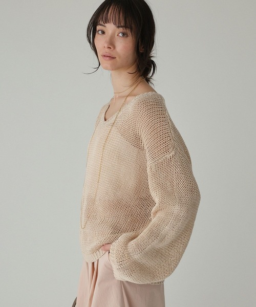 BABYLONE（バビロン）の「2WAYリネンプルオーバー（ニット/セーター・レディース・チャコール/ベージュ/オフホワイト/セージグリーン・フリー）」の20枚目の写真