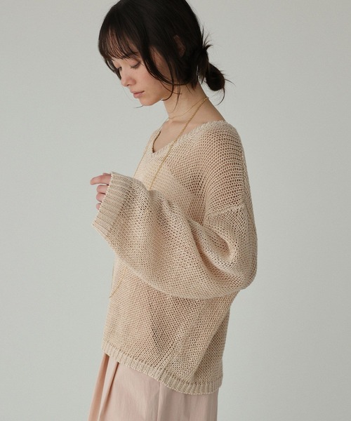 BABYLONE（バビロン）の「2WAYリネンプルオーバー（ニット/セーター・レディース・チャコール/ベージュ/オフホワイト/セージグリーン・フリー）」の21枚目の写真