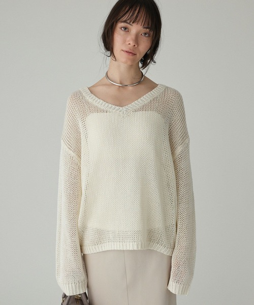 BABYLONE（バビロン）の「2WAYリネンプルオーバー（ニット/セーター・レディース・チャコール/ベージュ/オフホワイト/セージグリーン・フリー）」の12枚目の写真
