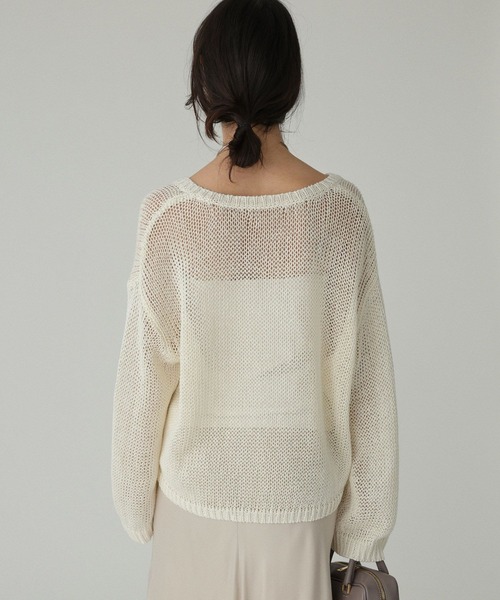 BABYLONE（バビロン）の「2WAYリネンプルオーバー（ニット/セーター・レディース・チャコール/ベージュ/オフホワイト/セージグリーン・フリー）」の14枚目の写真