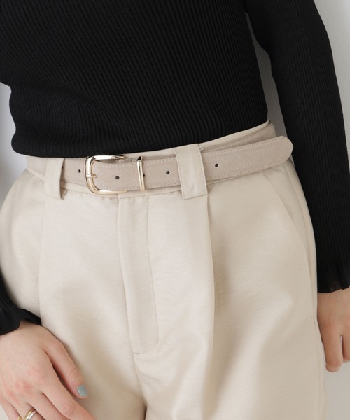 NANO universe（ナノユニバース）の「スエードベルト（ベルト・レディース・ベージュ/アイボリー・FREE）」の2枚目の写真