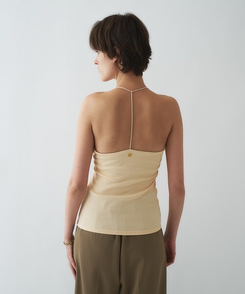 cloenc（クロエンス）の「【カップ付き／マシンウォッシュ】デザインキャミソール（タンクトップ・レディース・ブラック/ライトベージュ/ホワイト/サックスブルー・02）」の5枚目の写真