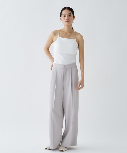 cloenc（クロエンス）の「【カップ付き／マシンウォッシュ】デザインキャミソール（タンクトップ・レディース・ブラック/ライトベージュ/ホワイト/サックスブルー・02）」の10枚目の写真