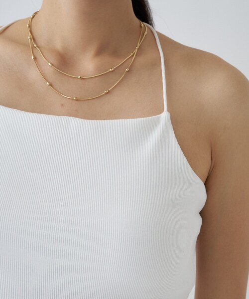 cloenc（クロエンス）の「【カップ付き／マシンウォッシュ】デザインキャミソール（タンクトップ・レディース・ブラック/ライトベージュ/ホワイト/サックスブルー・02）」の13枚目の写真