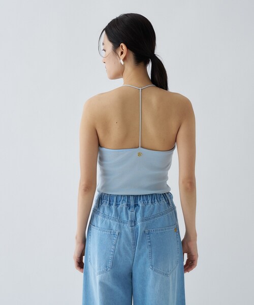 cloenc（クロエンス）の「【カップ付き／マシンウォッシュ】デザインキャミソール（タンクトップ・レディース・ブラック/ライトベージュ/ホワイト/サックスブルー・02）」の17枚目の写真