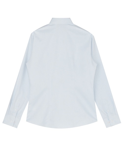 TOKYO SHIRTS(トウキョウシャツ)の「【透け防止】 形態安定ノンアイロン レギュラー 長袖ビジネスワイシャツ(ビジネスシャツ・レディース・ブルー・S/M/L/LL/XL)」の2枚目の写真