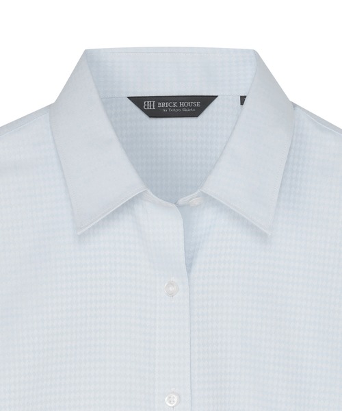 TOKYO SHIRTS(トウキョウシャツ)の「【透け防止】 形態安定ノンアイロン レギュラー 長袖ビジネスワイシャツ(ビジネスシャツ・レディース・ブルー・S/M/L/LL/XL)」の3枚目の写真