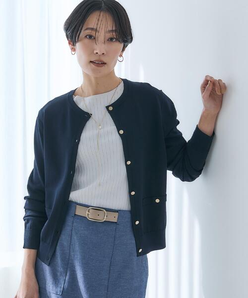 ポロバイラルフローレン アンサンブル クルーネックカーディガン 半袖ニット 近年 セール】【アンサンブル可/洗える】クルーネックニットカーディガン