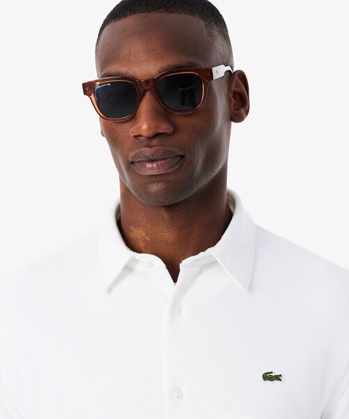 LACOSTE(ラコステ)の「スリムフィット オーガニックコットン鹿の子地長袖シャツ(シャツ/ブラウス・メンズ・ライトブルー/ネイビー/ホワイト・38/39/41/40)」の12枚目の写真