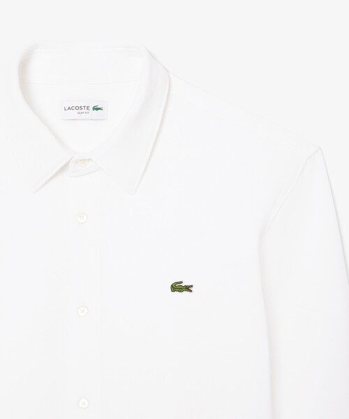 LACOSTE(ラコステ)の「スリムフィット オーガニックコットン鹿の子地長袖シャツ(シャツ/ブラウス・メンズ・ライトブルー/ネイビー/ホワイト・38/39/41/40)」の9枚目の写真