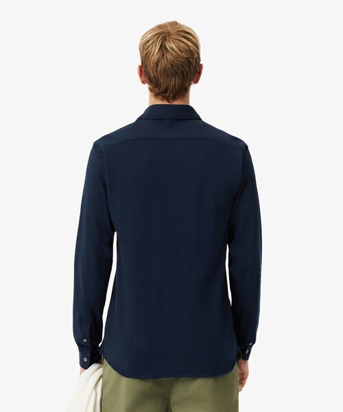 LACOSTE(ラコステ)の「スリムフィット オーガニックコットン鹿の子地長袖シャツ(シャツ/ブラウス・メンズ・ライトブルー/ネイビー/ホワイト・38/39/41/40)」の5枚目の写真