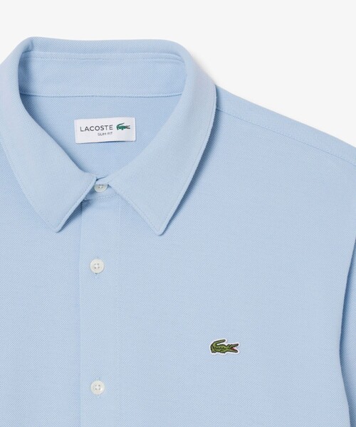 LACOSTE(ラコステ)の「スリムフィット オーガニックコットン鹿の子地長袖シャツ(シャツ/ブラウス・メンズ・ライトブルー/ネイビー/ホワイト・38/39/41/40)」の16枚目の写真