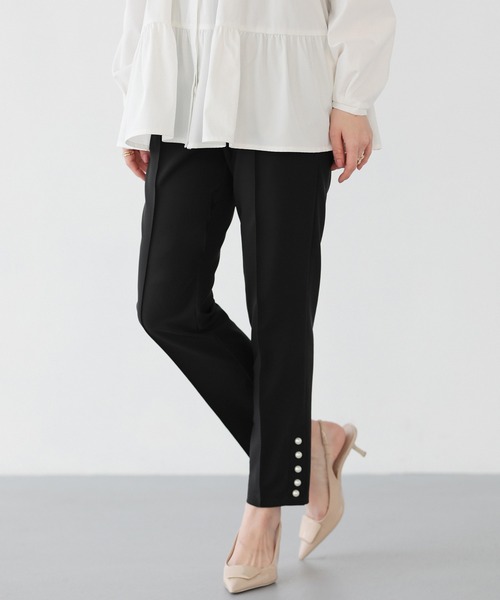 Fit more（フィットモア）の「裾パールテーパードパンツ（その他パンツ・レディース・ブラック/アイボリー/ブルーグレー・S/PS/M）」の12枚目の写真