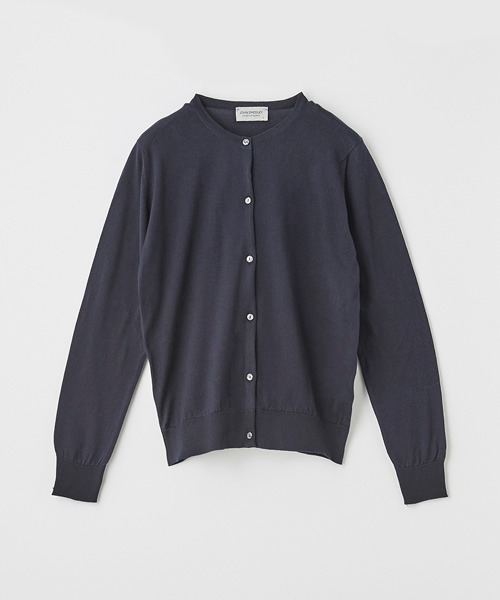 JOHN SMEDLEY(ジョンスメドレー)の「長袖コットンニットカーディガン(カーディガン/ボレロ・レディース・ネイビー・M/S/L)」の1枚目の写真