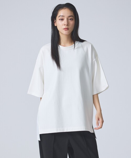 FORTUNA HOMME（フォルトゥナオム）の「【FORTUNA /フォルトゥナ】DockingCrewNeckTee/ドッキングクルーネックTシャツ/ユニセックス/【WEB限定】（Tシャツ/カットソー・メンズ・グレイッシュベージュ/ブラック/ホワイト・L/M）」の2枚目の写真